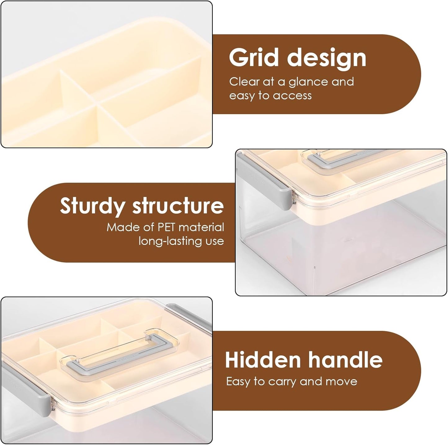 Regine Switzerland Medicine Organizer - Durable Plastic First Aid Storage Box with Handle | Transparent Design