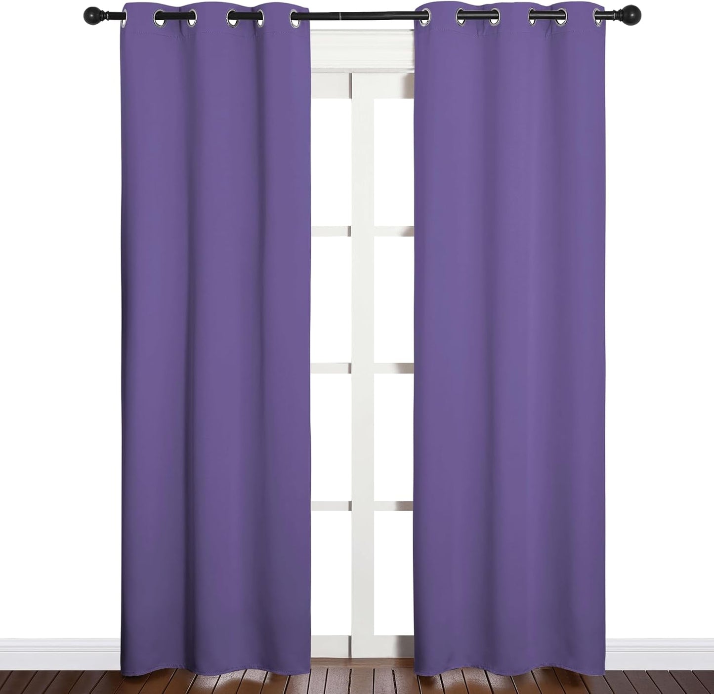 NICETOWN Blackout Curtain Panels - Thermal Insulated Grommet Drapes for Basement | Lilac Purple, 34x84" (1 Pair)