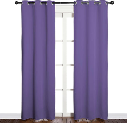 NICETOWN Blackout Curtain Panels - Thermal Insulated Grommet Drapes for Basement | Lilac Purple, 34x84" (1 Pair)