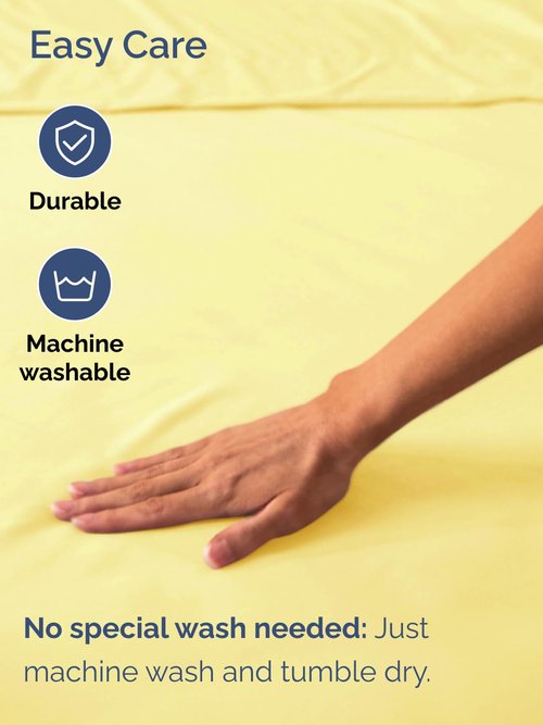 Extra Deep Twin Fitted Sheet - Hotel Luxury Single Fitted Sheet Only - Easily Fits 18 inch to 24 inch Mattress - Ultra Soft, Wrinkle Free w/Extra Deep Pockets - Easy-Care, Breathable & Comfy - Yellow