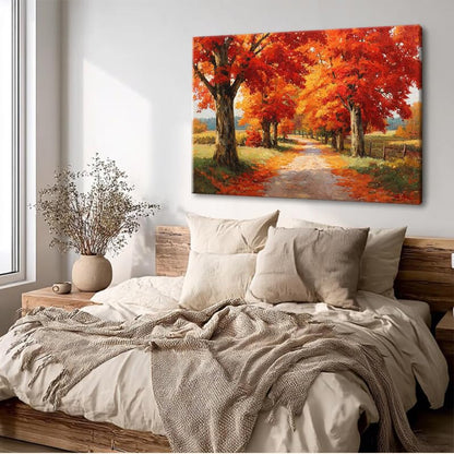EverLasting Strokes Autumn Maple Tree Wall Art Canvas - 20x30in Fall Landscape