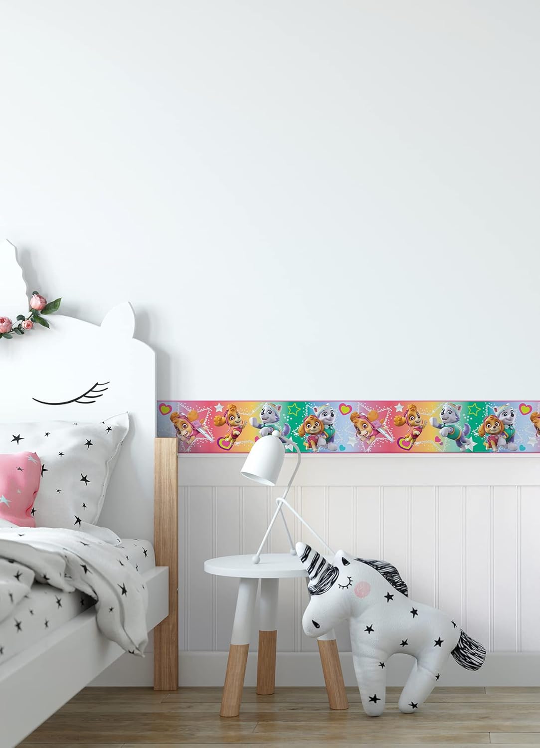 RoomMates Paw Patrol Skye & Everest Peel & Stick Wallpaper Border | Fun Kids' Room Decor