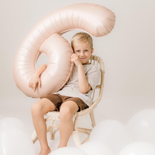 Light Brown 6 Balloon | 40-Inch Tan Number Balloon for Beige Birthday Decorations
