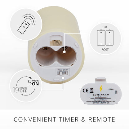 Luminara Moving Flame LED Pillar Flameless Candle, 9-inch, Vanilla Honey Scented, Ivory