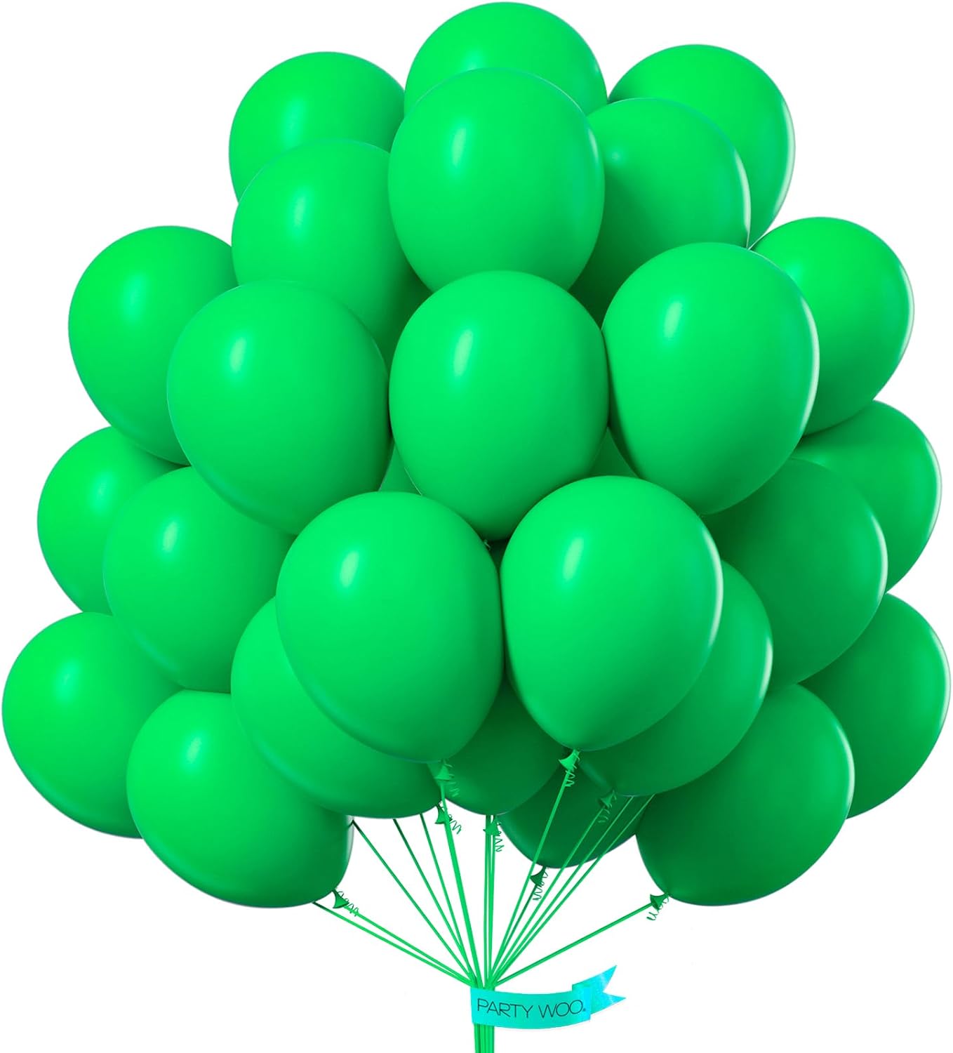 PartyWoo Green Balloons - 50 Pcs 12 Inch Matte Latex Helium Balloons for Weddings & Celebrations