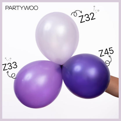 PartyWoo Pearl Lavender Balloons - 100pcs 5-Inch Light Pastel Purple Latex Helium Balloons for Bachelorette & Birthday Parties