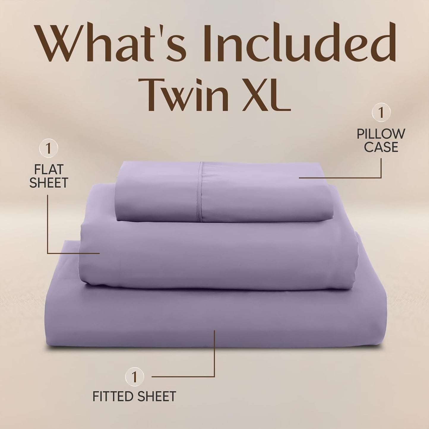 Utopia Bedding Twin XL Sheet Set - Soft Microfiber 3-Piece Bed Sheets in Lavender | Oeko-Tex Certified