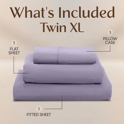 Utopia Bedding Twin XL Sheet Set - Soft Microfiber 3-Piece Bed Sheets in Lavender | Oeko-Tex Certified