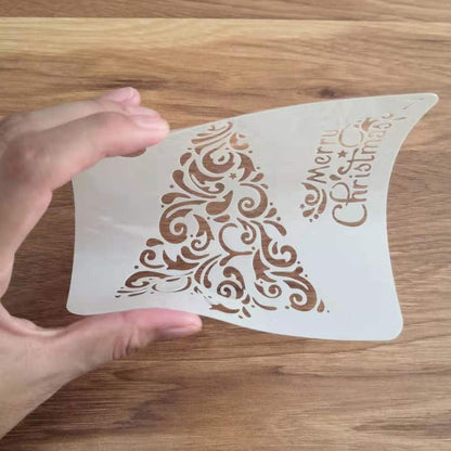 Skiennix Christmas Stencils - Reusable Plastic Craft Templates for Holiday DIY Decor | 5x5 Inch