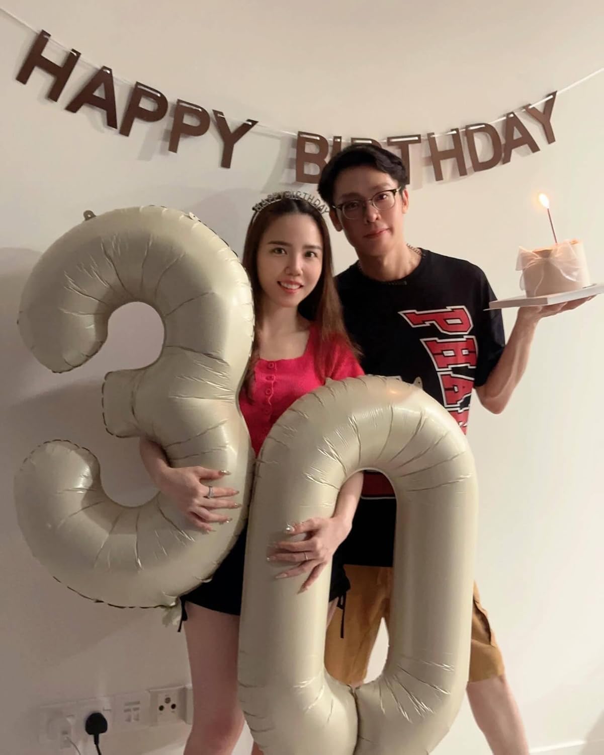 Skiennix Cream Number 2 Balloon - 40 Inch 2nd Birthday Decoration for Toddlers | Sparkling Party Decor