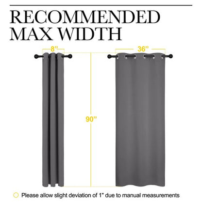 NICETOWN Thermal Insulated Blackout Curtains - Grommet Top Window Treatment Drapes for Hall (2 Panels, W42 x L90 inches, Grey)