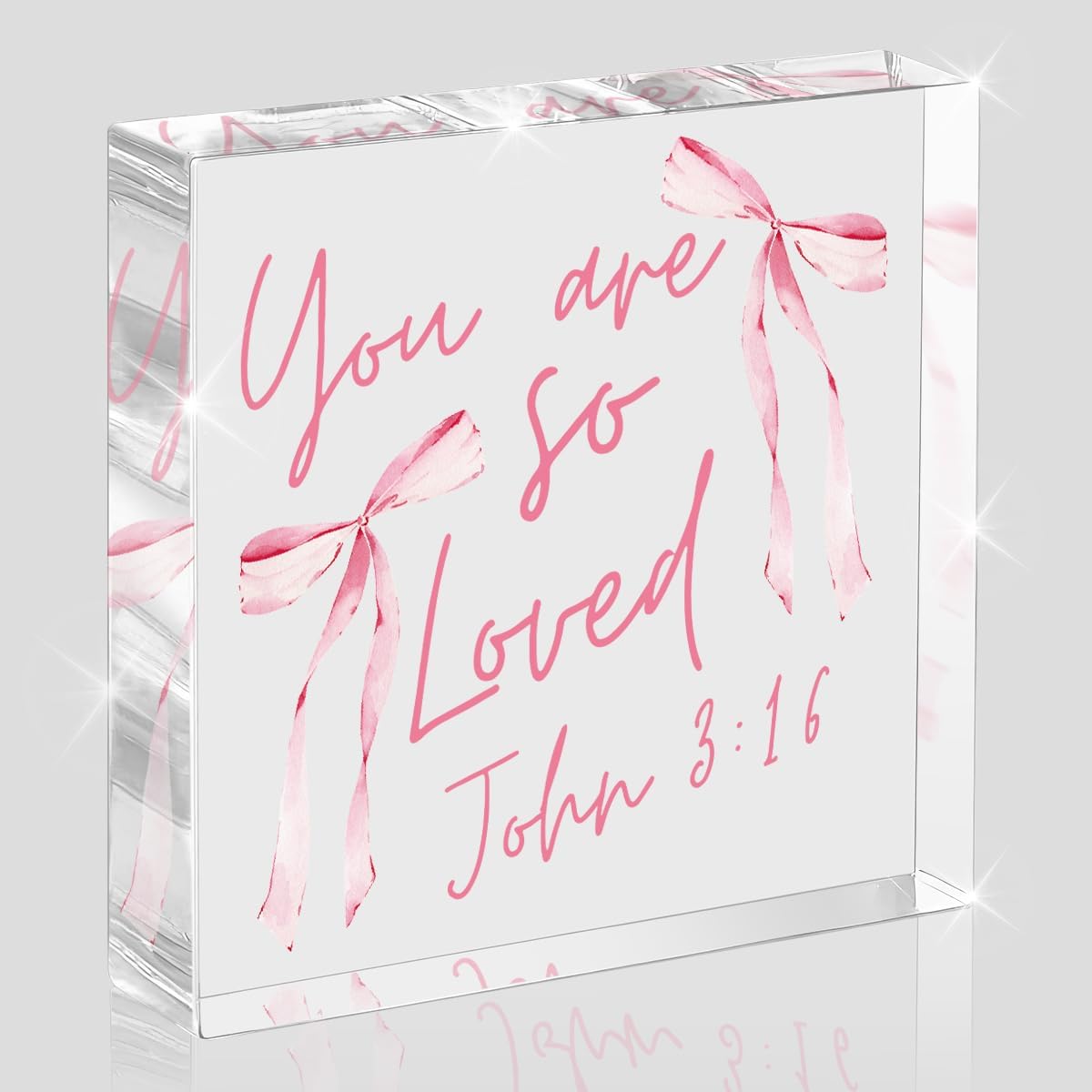 Skiennix Pink Bow Room Decor - Inspirational Bible Verse Quotes | Valentine's Day Gifts for Women