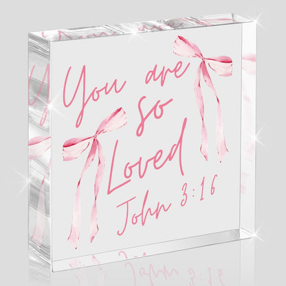 Skiennix Pink Bow Room Decor - Inspirational Bible Verse Quotes | Valentine's Day Gifts for Women