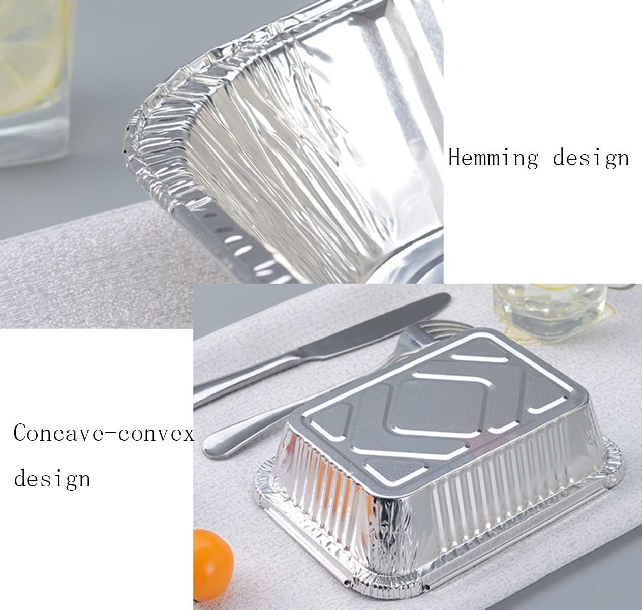 Skiennix Aluminum Foil Pans - 9x9 Disposable Trays with Lids for Catering & Baking | 30 Pack Silver