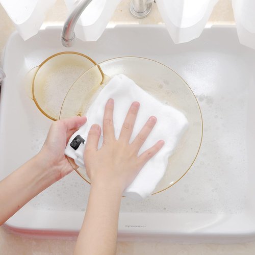 Homaxy 100% Cotton Waffle Weave Dish Cloths - Ultra Soft & Absorbent Kitchen Towels | 12x12 Inches, 8-Pack, White