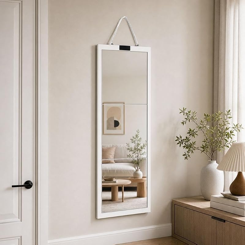 Foldable Full-Length Mirror 180cm - White, with 12" x 12" Variation Included