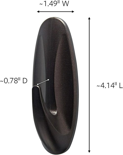 Command Outdoor Large Bronze Hooks - Damage-Free, Weather Resistant | Holds Up to 5 lbs, 3 Hooks & 4 Strips