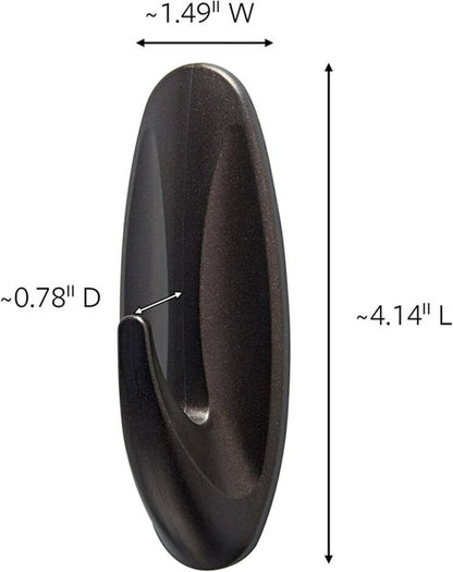 Command Outdoor Large Bronze Hooks - Damage-Free, Weather Resistant | Holds Up to 5 lbs, 3 Hooks & 4 Strips