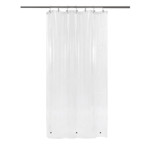 Barossa Design Shower Curtain or Liner with 3 Magnets for Shower Stall Size 42 inch Wide, PEVA, Waterproof, PVC Free, Metal Grommets, Clear, 42x72