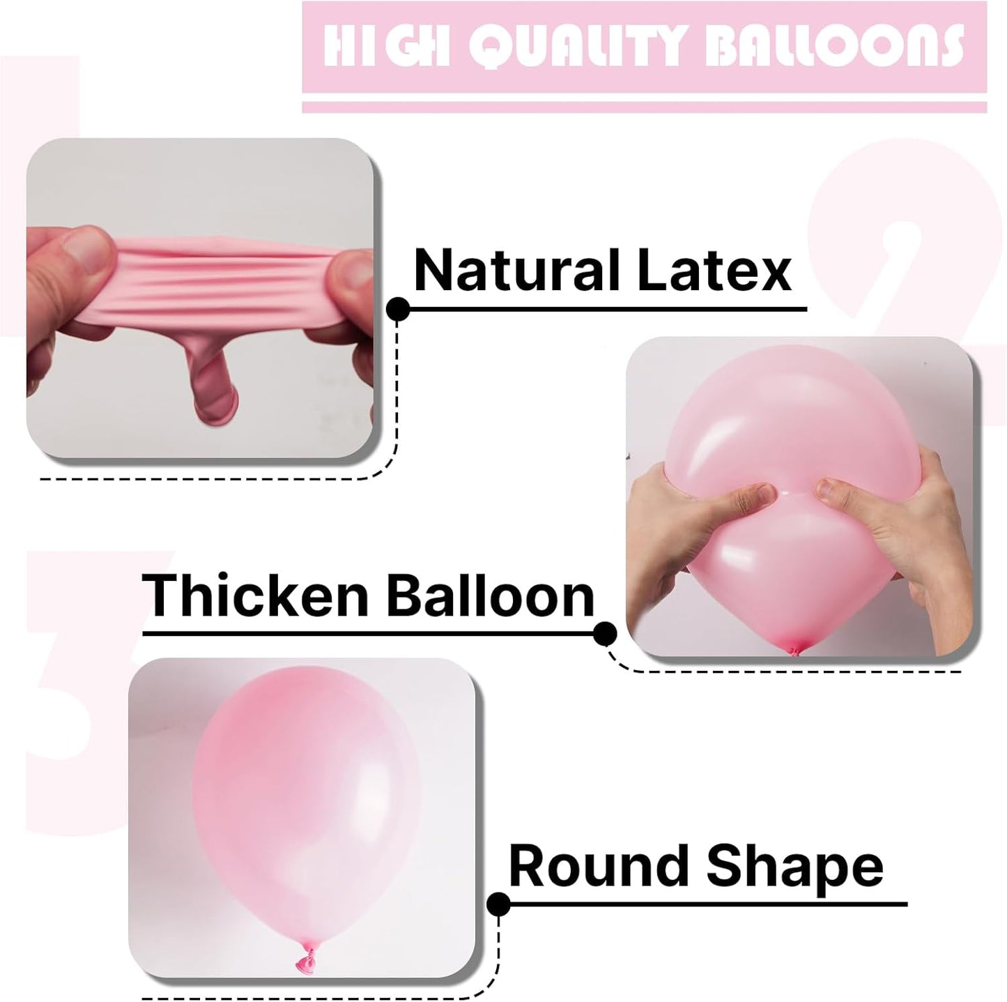 PartyWoo Baby Pink Balloons - 50pcs 5 Inch Pastel Latex Helium Balloons for Baby Showers & Parties