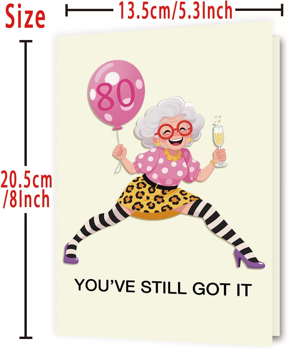 OJsensai 80th Birthday Card & Gifts for Women - Celebrate Her Special Day with Elegant Decorations