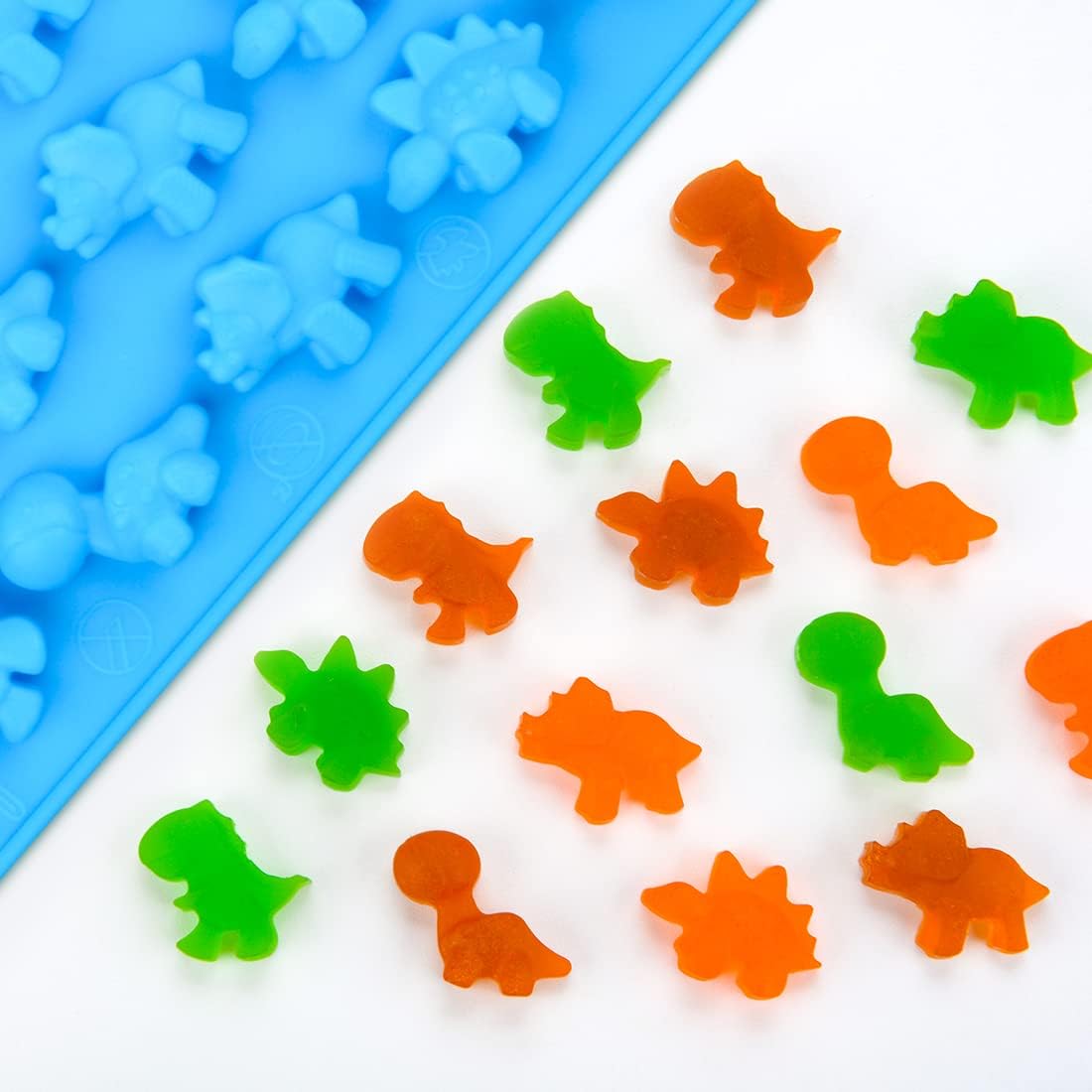 Skiennix Silicone Gummy Molds - Bear, Dinosaur & Heart Shapes with 2 Droppers | Pack of 4