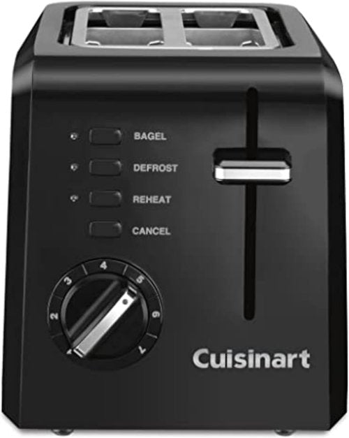 Cuisinart CPT-122BK 2-Slice Toaster - Compact Design with 7 Shade Settings & Bagel Slots | Black