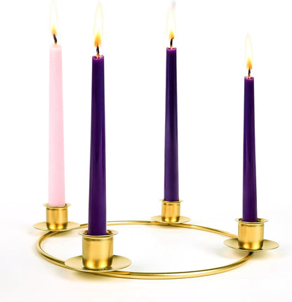Advent Wreath Candle Holder - Elegant Gold Design for Tapered Candles | Perfect for Christmas Decor