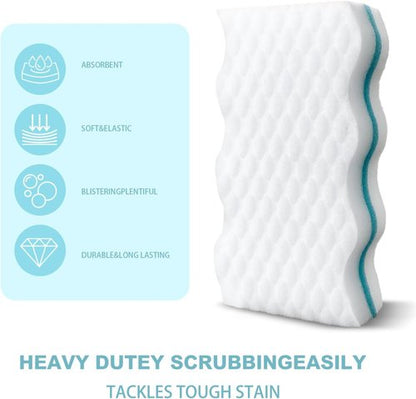 BINI'S Magic Sponge Eraser - Extra Durable Multi-Purpose Cleaner Pads | 6 Count for Shoes, Bathroom & Car