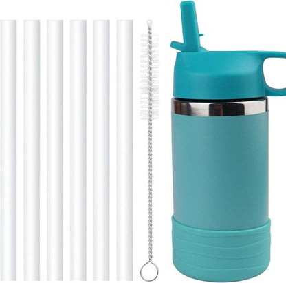 Hydro Flask Reusable Replacement Straws - BPA-Free 6-Pack with Straw Brush for 12oz Kids Water Bottles