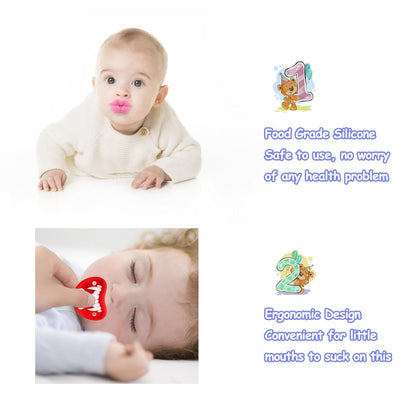 ROBBEAR Funny Baby Pacifier - Cute Mustache Vampire Binky | BPA-Free Silicone for Infants 0-36 Months