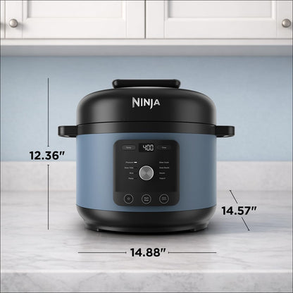 Ninja HyperHeat 9-in-1 Pressure Cooker - 6.5-Qt Multi-Function with SimpliServe Pot | 1200-Watt Power | Blue Macaron