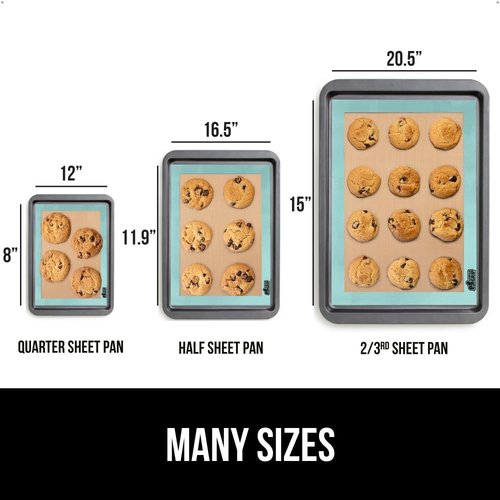 GORILLA GRIP Silicone Baking Mats - Food Grade Nonstick, Oven Safe Up to 500°F, 16.5x11.87, Mint | 2-Pack
