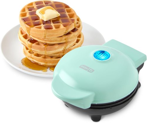 Dash Mini Waffle Maker - Compact Electric Iron for Creative Treats - Nonstick & Easy to Clean - Aqua