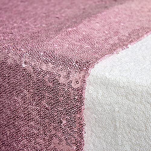 Pink Sequin Table Runner 12x72 Inches Pack of 2 Sparkly Party Decor