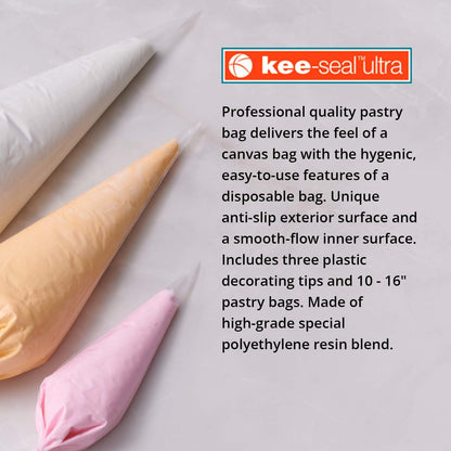 DecoPac KEE-Seal Disposable Piping Keeseal Ultra Pastry Bag, 21", Clear