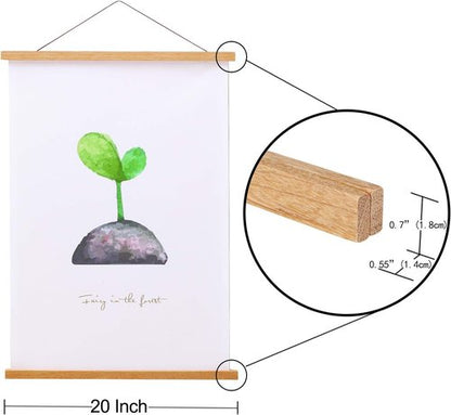 FALAMON Magnetic Poster Hanger Frame - Teak Wood | Versatile 20x20 to 20x30 Sizes for Art & Photos