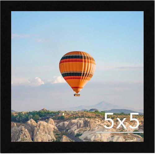 JCJMY 5x5 Picture Frame - Black Wall & Tabletop Display | Shatter-Resistant Plexiglass, Versatile Mounting Options