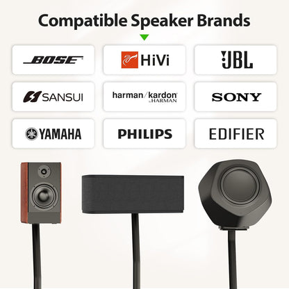 USX MOUNT Universal Speaker Stands - Height Adjustable 30" to 39" for Satellite & Bookshelf Speakers, 1 Pair