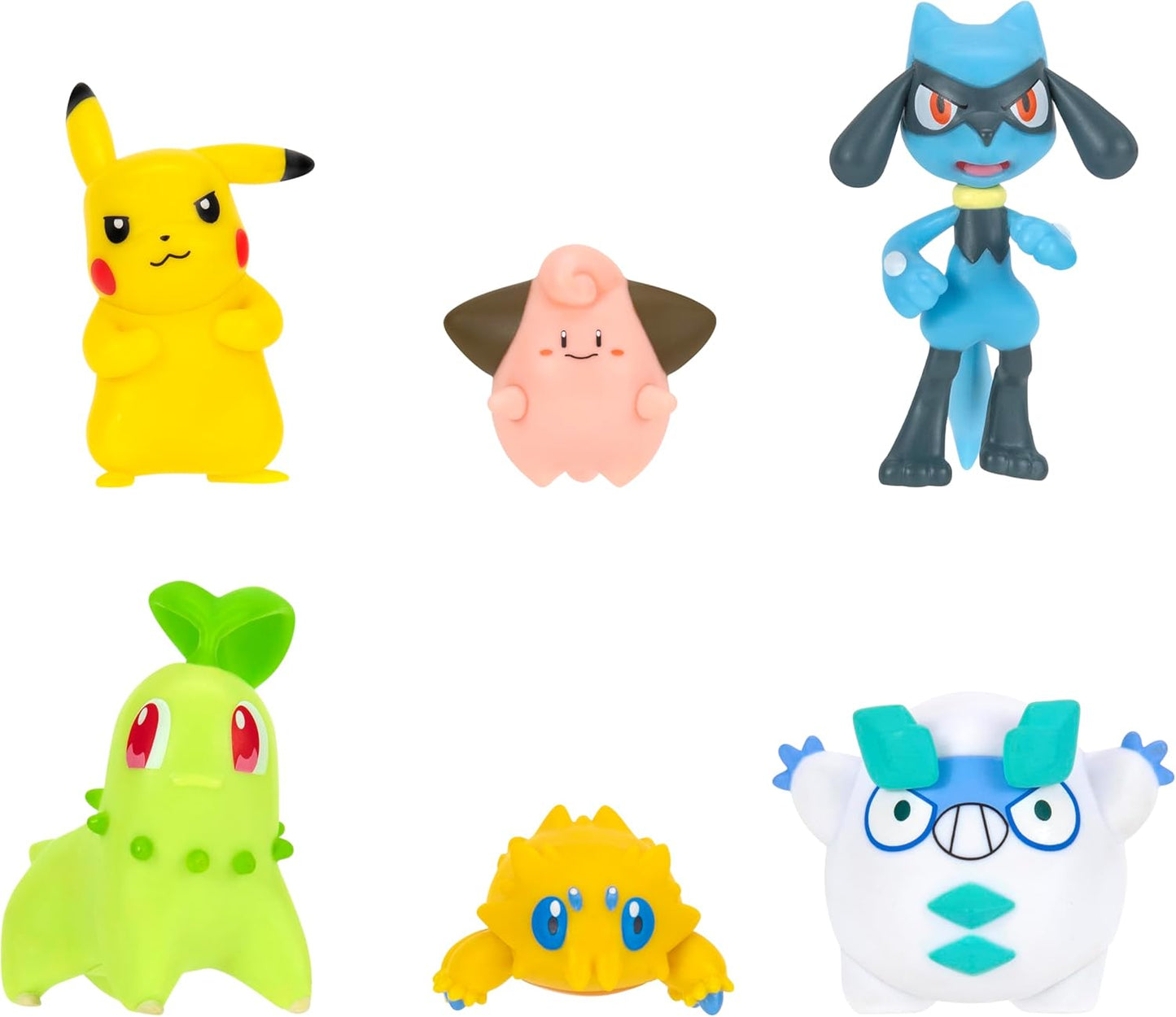 Pokémon Battle Figures 6-Pack - Includes 2-Inch Pikachu, Joltik, Galarian Darumaka, Riolu, Chikorita & Cleffa