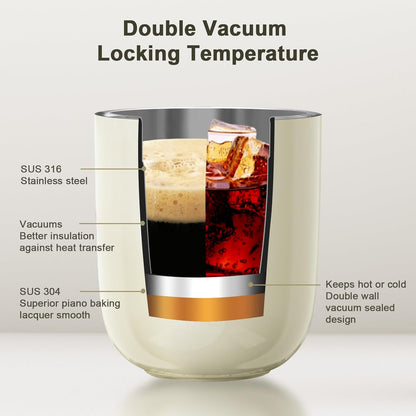 OTE Coffee Cup Travel Mug - 12 OZ Leakproof Insulated Tumbler | Keeps Drinks Hot or Cold, Gray