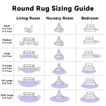 OLANLY Light Purple Round Rugs for Bedroom - Machine Washable, 3 ft Circle Area Rugs for Living Room, Soft and Fluffy Shaggy Carpet for Teen Girls and Boys, Nursery Rooms, Dorms, Home Decor Aesthetic