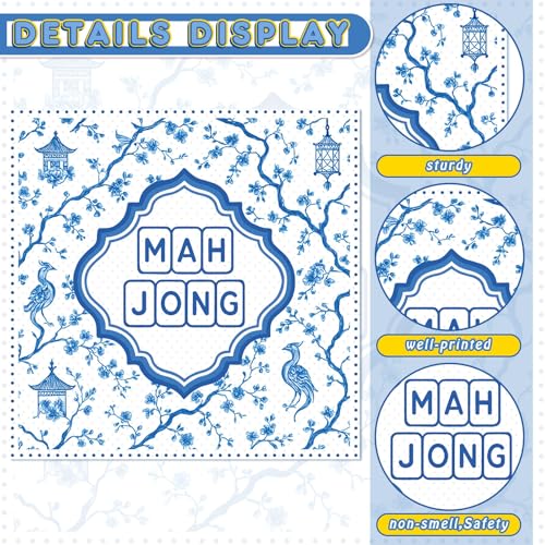Gueevin 30 Pcs Mahjong Cocktail Napkins - Blue Party Supplies