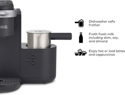Keurig K-Cafe Coffee Maker - Single-Serve Latte & Cappuccino Machine with Dishwasher Safe Frother | Dark Charcoal