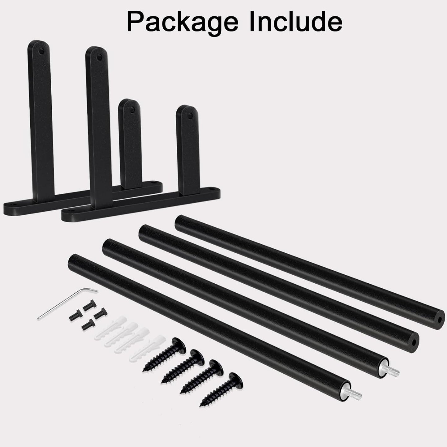 Skiennix Double Towel Bar - 24-Inch Stainless Steel Bath Rack | Matte Black Wall-Mounted Holder