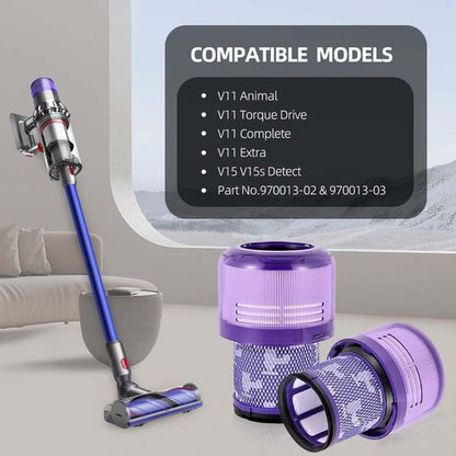 Dyson 2-Pack Replacement Filters - Washable & Reusable for V11 Animal, V11 Torque Drive, V15 Detect