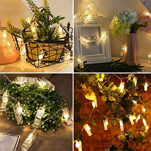 Photo Clip String Lights LED Fairy Lights Battery Operated for Photos & Decor - Warm / 30 LEDs