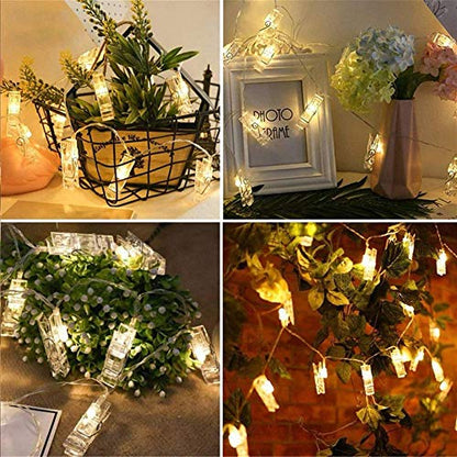 Photo Clip String Lights LED Fairy Lights Battery Operated for Photos & Decor - Warm / 30 LEDs