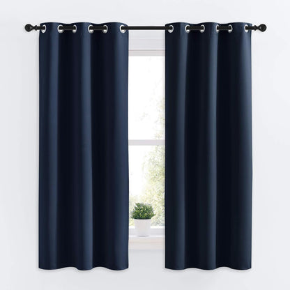 NICETOWN Blackout Curtains - All Season Thermal Insulated Grommet Drapes for Kids' Room | Navy, 34 x 63 Inch