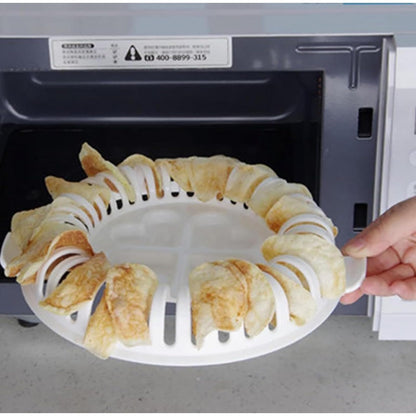 Microwave Potato Chip Maker with Potato Chip Slicer,Microwave Oven Potato Chips Baking Tray,Multifunctional Potato Chip Tools DIY Snack Baking Gadget,Microwave Potato Chip Maker Baking Tray (2PCS)